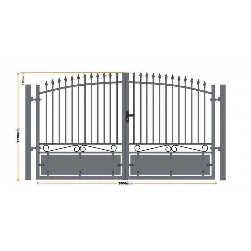 Portail aluminium tradition style ferronnerie 3m00 Noir - Easy Clôture - Imagen 9