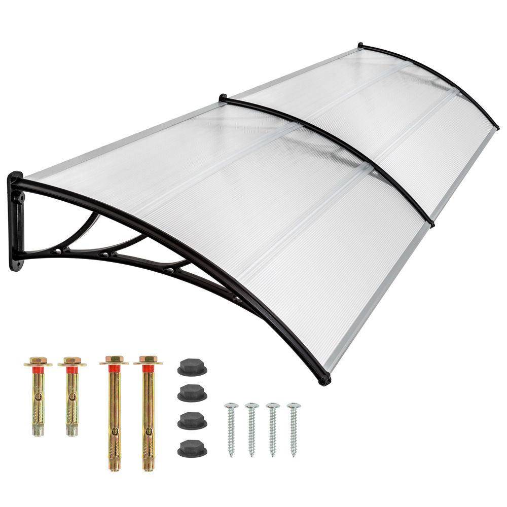 Helloshop26 - Auvent porte marquise abris de jardin moderne polycarbonate 200 cm - Imagen 1