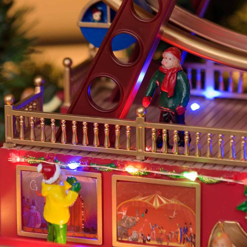 Lotti - Village de Noël Grande Roue Panoramique H48cm avec mouvement en Rotation à LED Musique H48 Lotti - Imagen 6