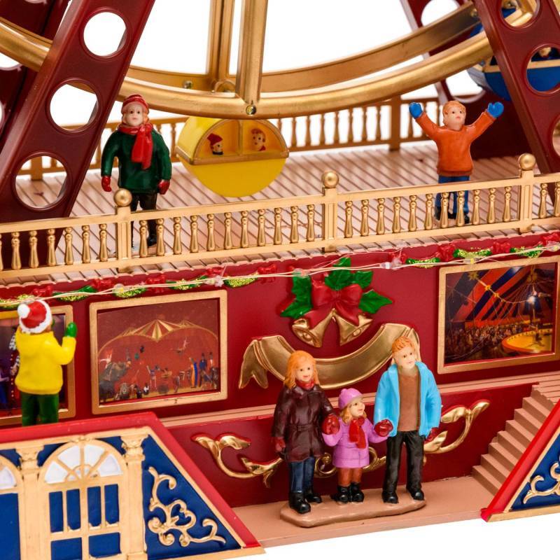 Lotti - Village de Noël Grande Roue Panoramique H48cm avec mouvement en Rotation à LED Musique H48 Lotti - Imagen 10