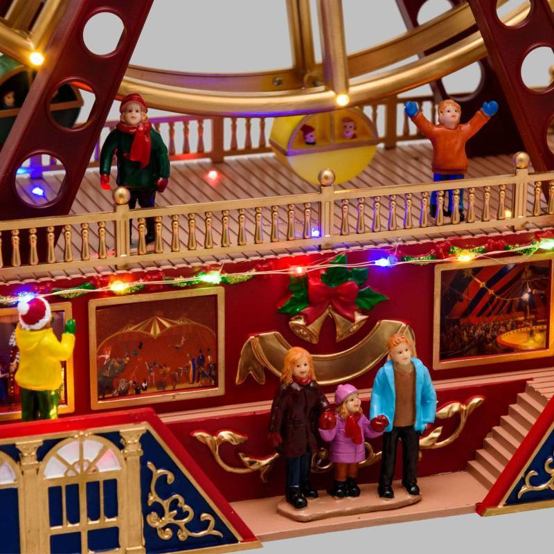 Lotti - Village de Noël Grande Roue Panoramique H48cm avec mouvement en Rotation à LED Musique H48 Lotti - Imagen 8