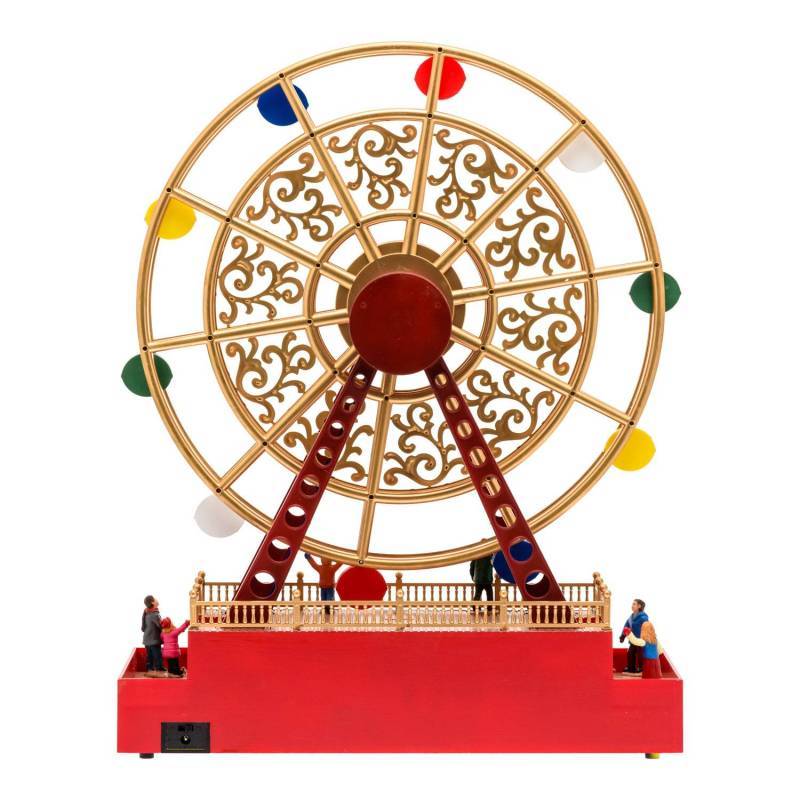Lotti - Village de Noël Grande Roue Panoramique H48cm avec mouvement en Rotation à LED Musique H48 Lotti - Imagen 2