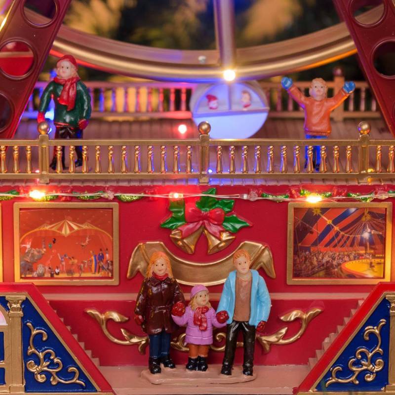Lotti - Village de Noël Grande Roue Panoramique H48cm avec mouvement en Rotation à LED Musique H48 Lotti - Imagen 5
