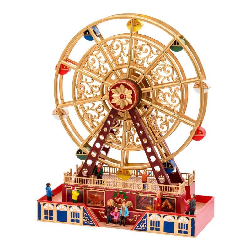 Lotti - Village de Noël Grande Roue Panoramique H48cm avec mouvement en Rotation à LED Musique H48 Lotti - Imagen 3