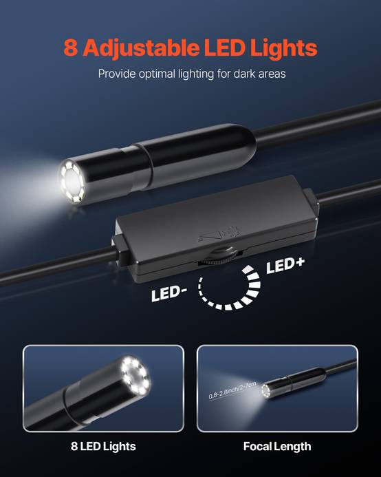 Endoscope Caméra 1080P HD Type C 5M - 8 LED - Étanche IP67 Pour Smartphone Android & IOS