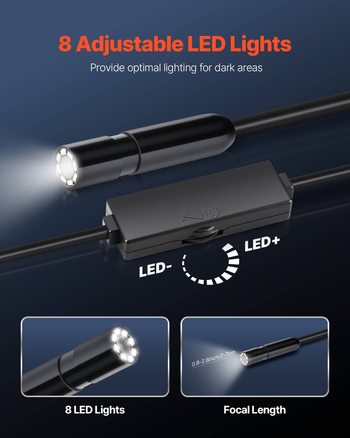 Endoscope Caméra 1080P HD Type C 5M - 8 LED - Étanche IP67 Pour Smartphone Android & IOS