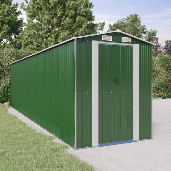 PANGIVO - Abri de jardin avec double porte coulissante - Acier galvanisé - Vert 192x772x223 cm - Surface au sol 14,82m² - PANGIVO - Image 2
