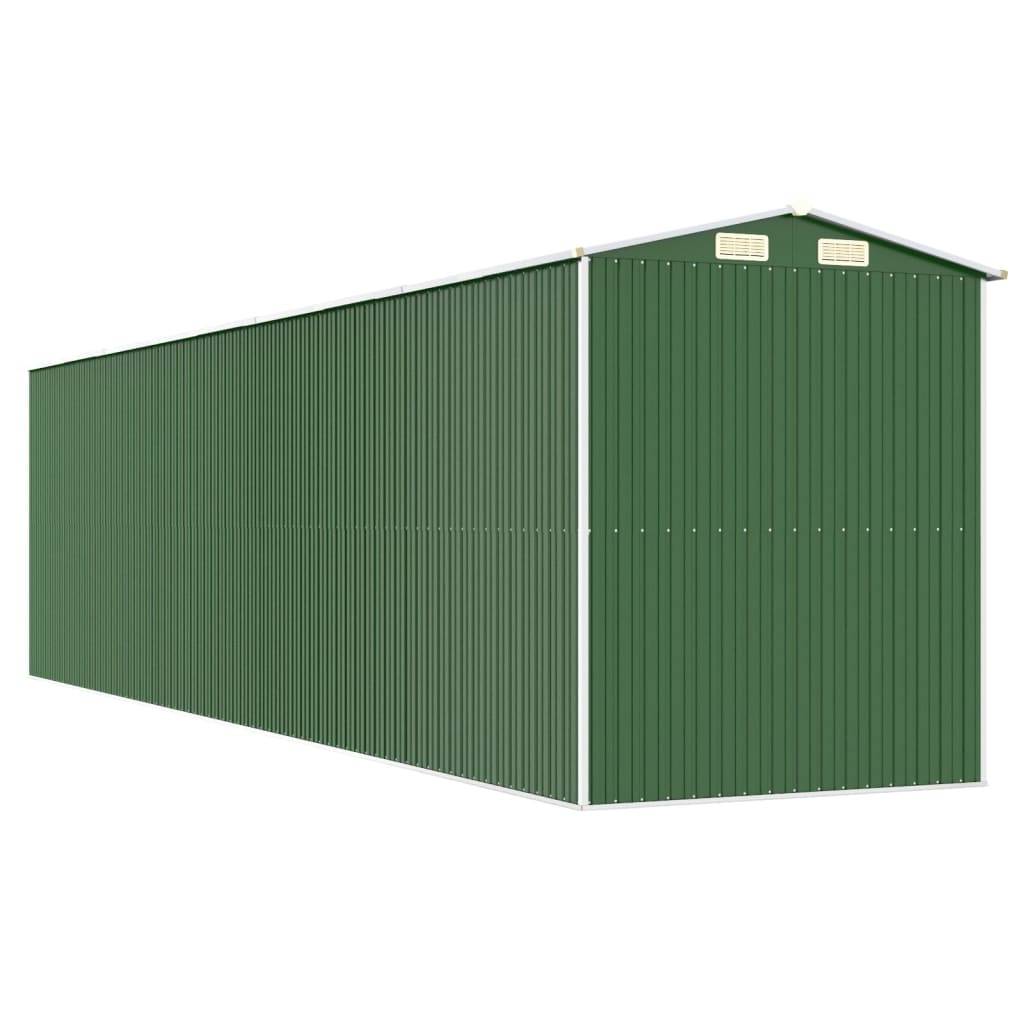 PANGIVO - Abri de jardin avec double porte coulissante - Acier galvanisé - Vert 192x772x223 cm - Surface au sol 14,82m² - PANGIVO - Image 5