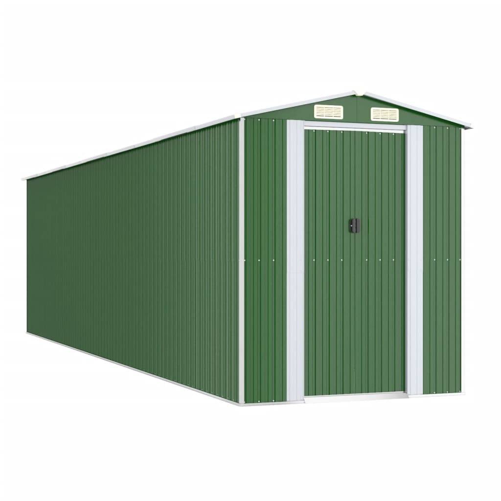 PANGIVO - Abri de jardin avec double porte coulissante - Acier galvanisé - Vert 192x772x223 cm - Surface au sol 14,82m² - PANGIVO - Image 1