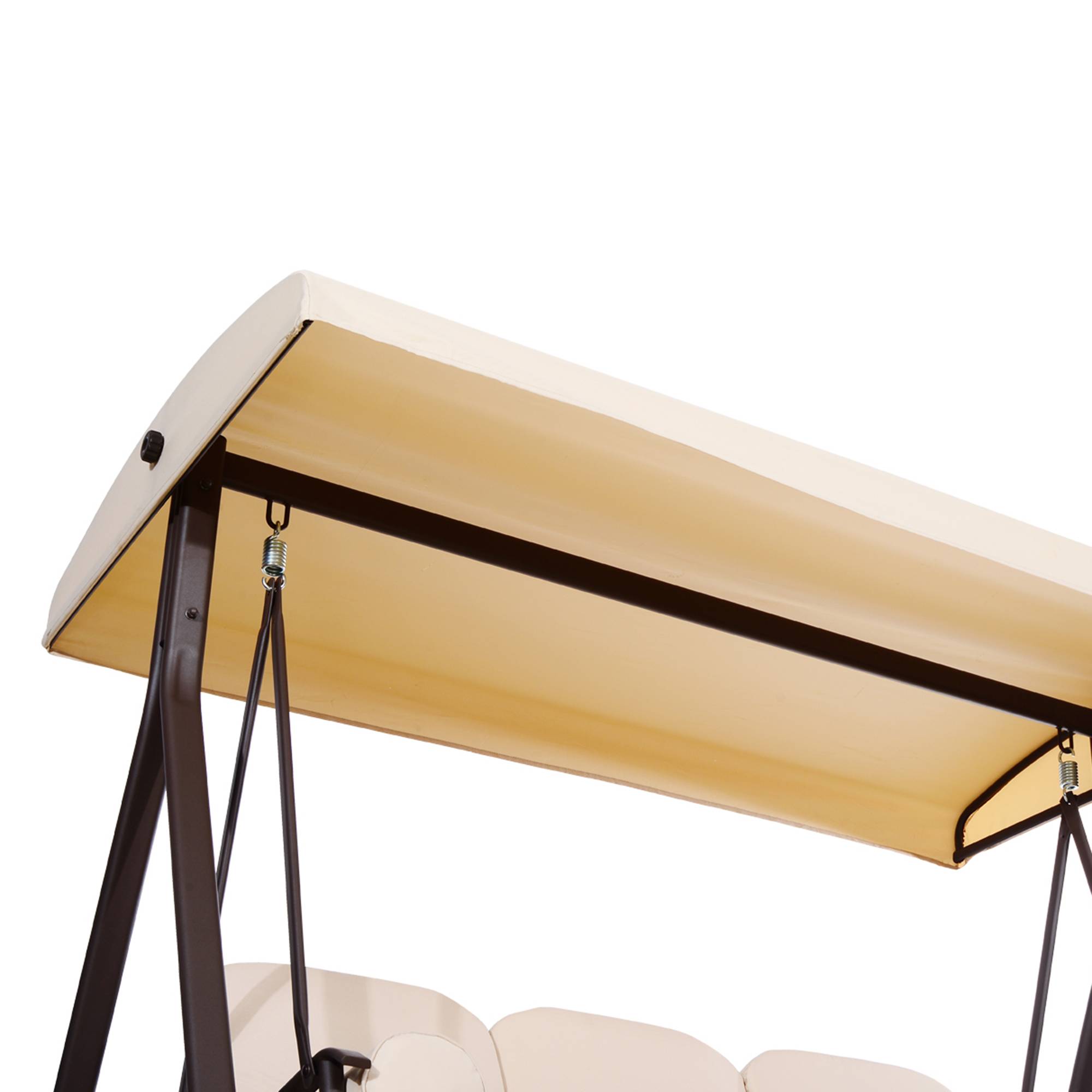 Balancelle 3 places métal patio toit inclinable grand confort 208x172cm noir - ComfortXL Outdoor Living - Image 10