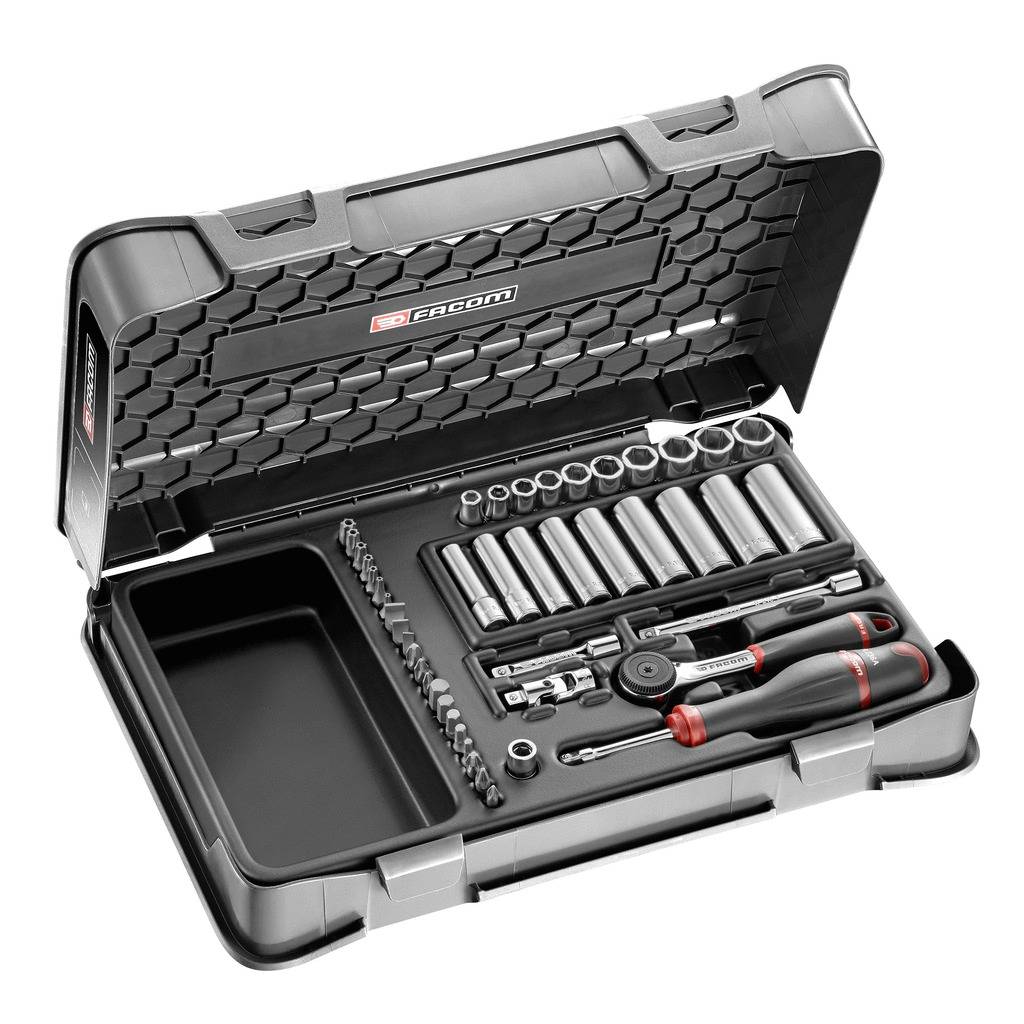 Facom - Coffret douilles 1/4'' 6 pans métriques 46 pièces - FACOM - R.2BLPB