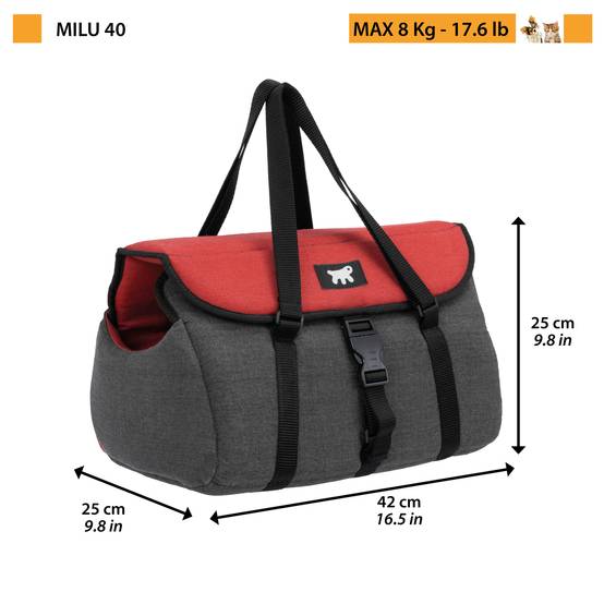 Ferplast - Ferplast Sac de Trasport pour Chat MILU', Caisse de Transport Chat, Sac de Transport Chien, Bandoulière réglable, Sangle de sécurité, jusqu'à 8 Kg, 42 - Imagen 2