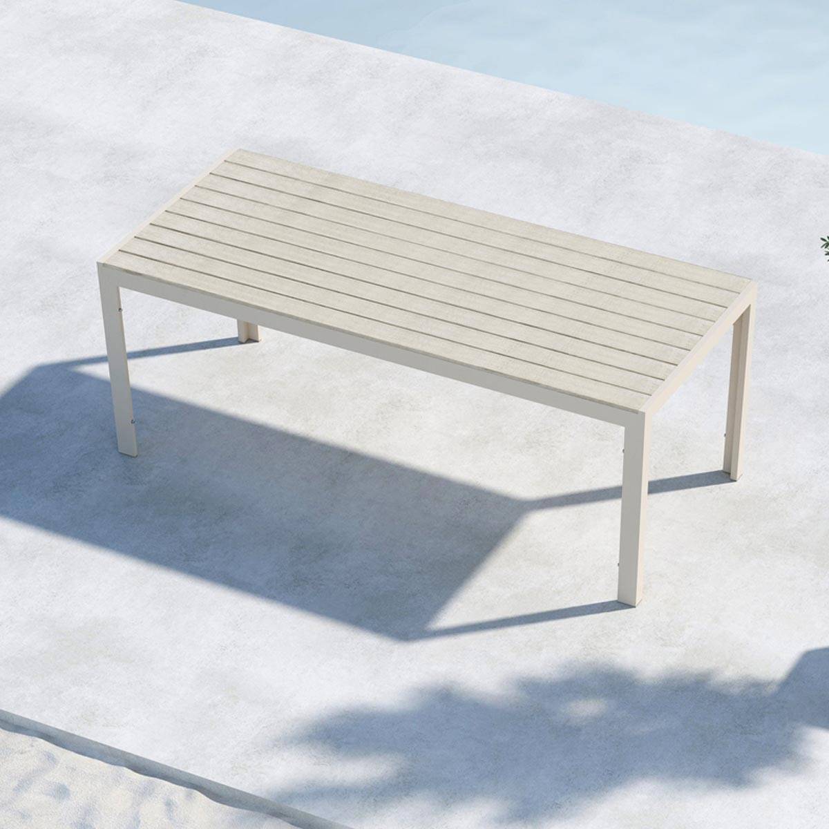 Paris Prix - Table de Jardin "Mirko" 205cm Beige - Image 8