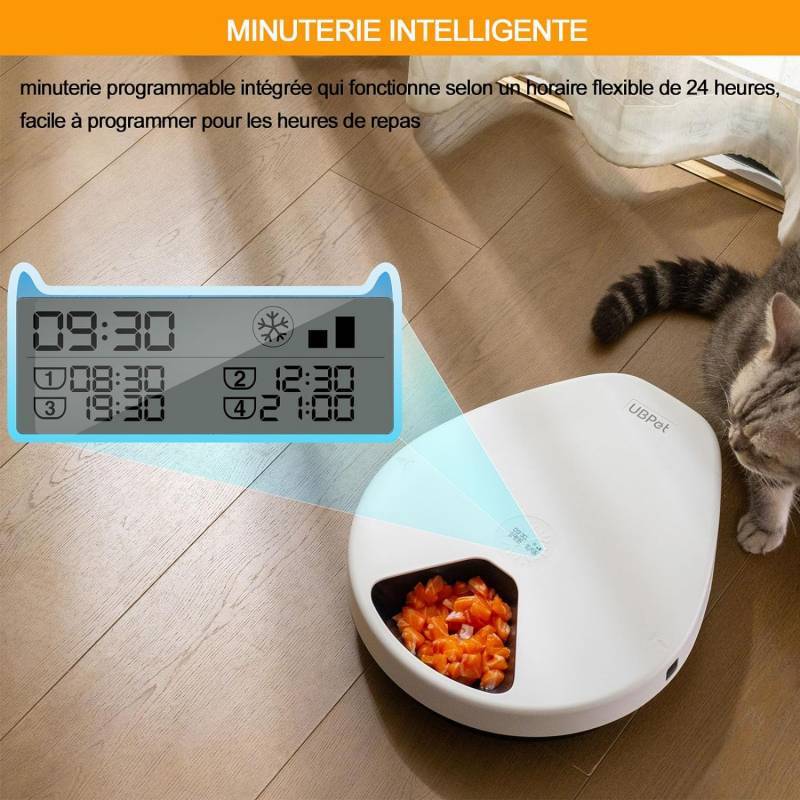 Ubpet - UBPet Distributeur de nourriture humide pour chats - Avec réfrigération - 5 repas - Imagen 4