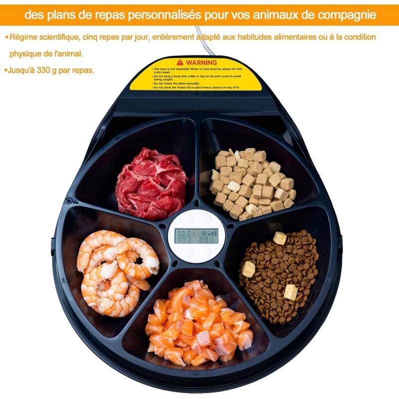 Ubpet - UBPet Distributeur de nourriture humide pour chats - Avec réfrigération - 5 repas - Imagen 5