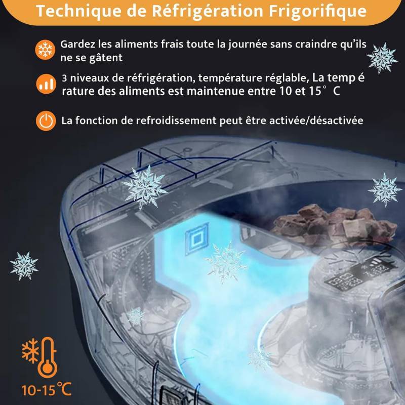 Ubpet - UBPet Distributeur de nourriture humide pour chats - Avec réfrigération - 5 repas - Imagen 2