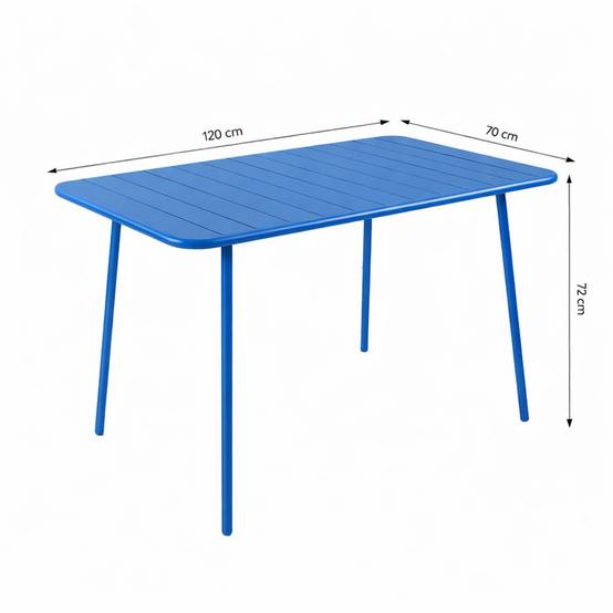 Ensemble table de jardin 120 cm et 4 chaises bleu BERGAME - Image 3