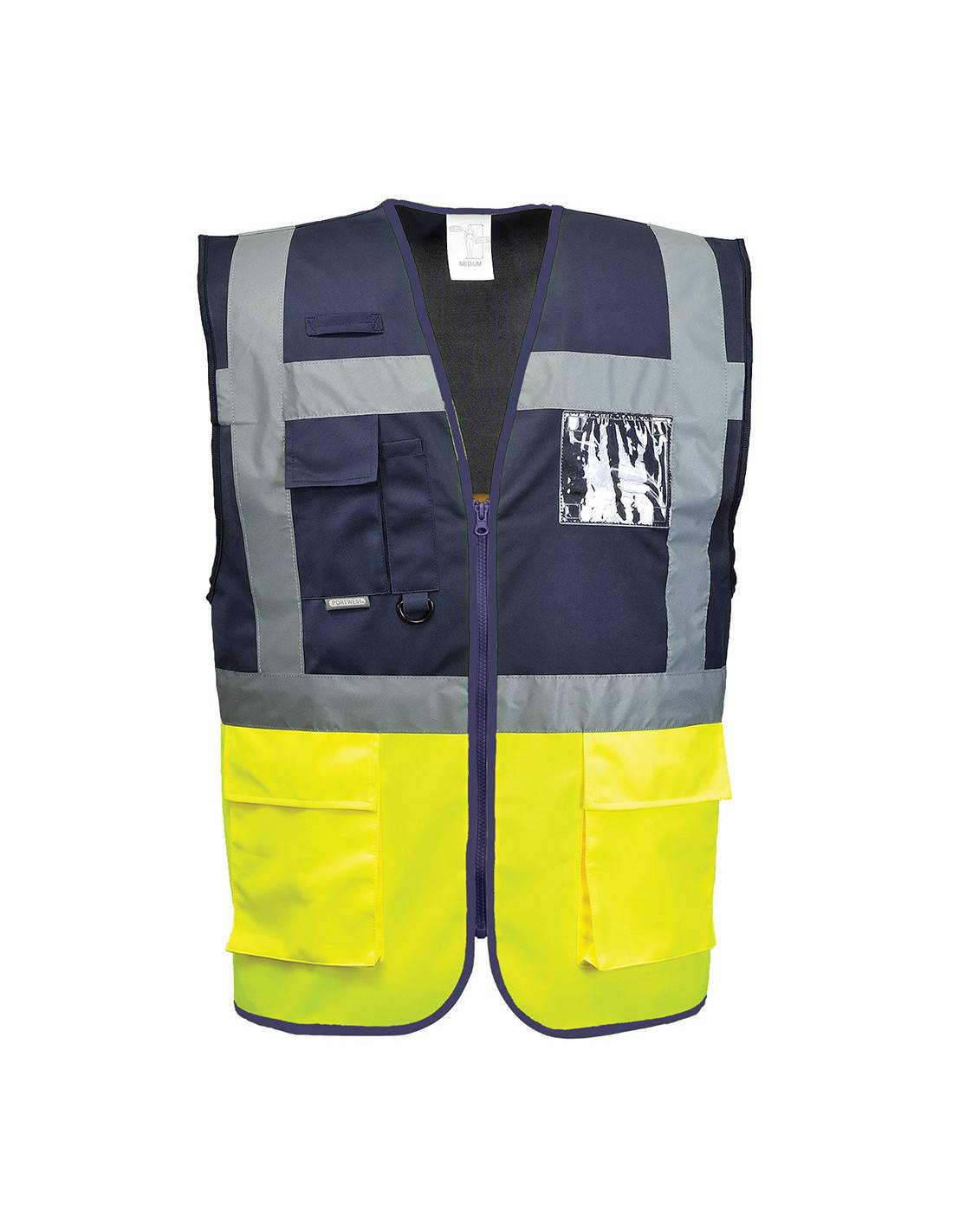Gilet Executive Paris Couleur : Jaune/marine Taille L - Portwest