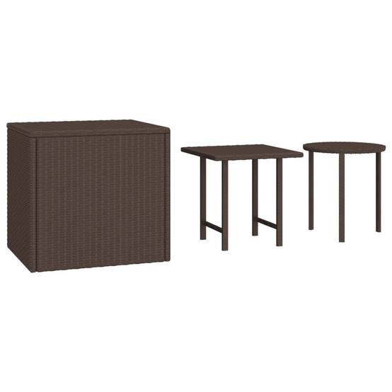Tables d'appoint jardin résine tressée marron 50 x 50 x 46 cm - PANGIVO - Image 2