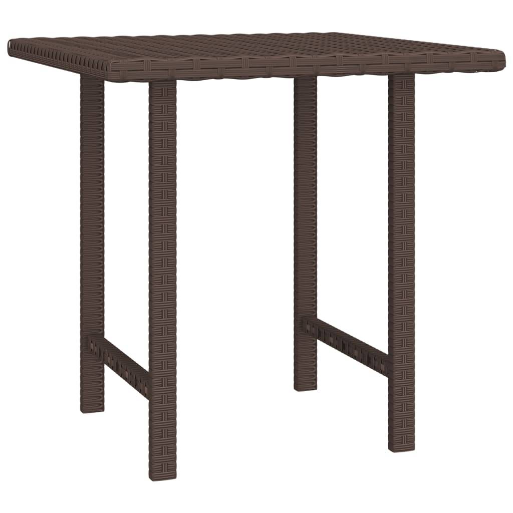 Tables d'appoint jardin résine tressée marron 50 x 50 x 46 cm - PANGIVO - Image 4