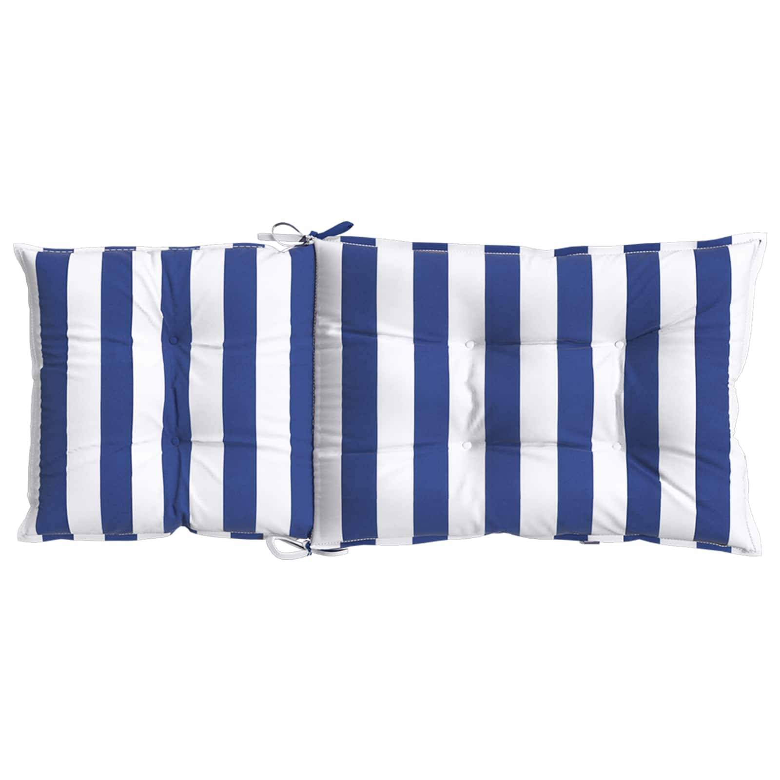 Coussins d'extérieur tissu bleu et blanc 120 x 50 x 7 cm, poids:3.6kg - PANGIVO - Image 7