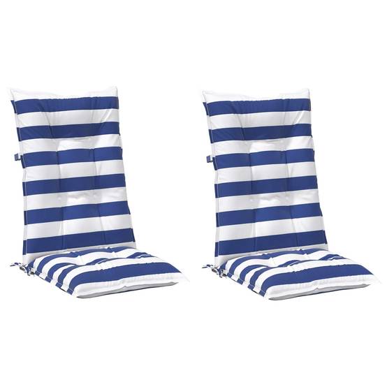 Coussins d'extérieur tissu bleu et blanc 120 x 50 x 7 cm, poids:3.6kg - PANGIVO - Image 2