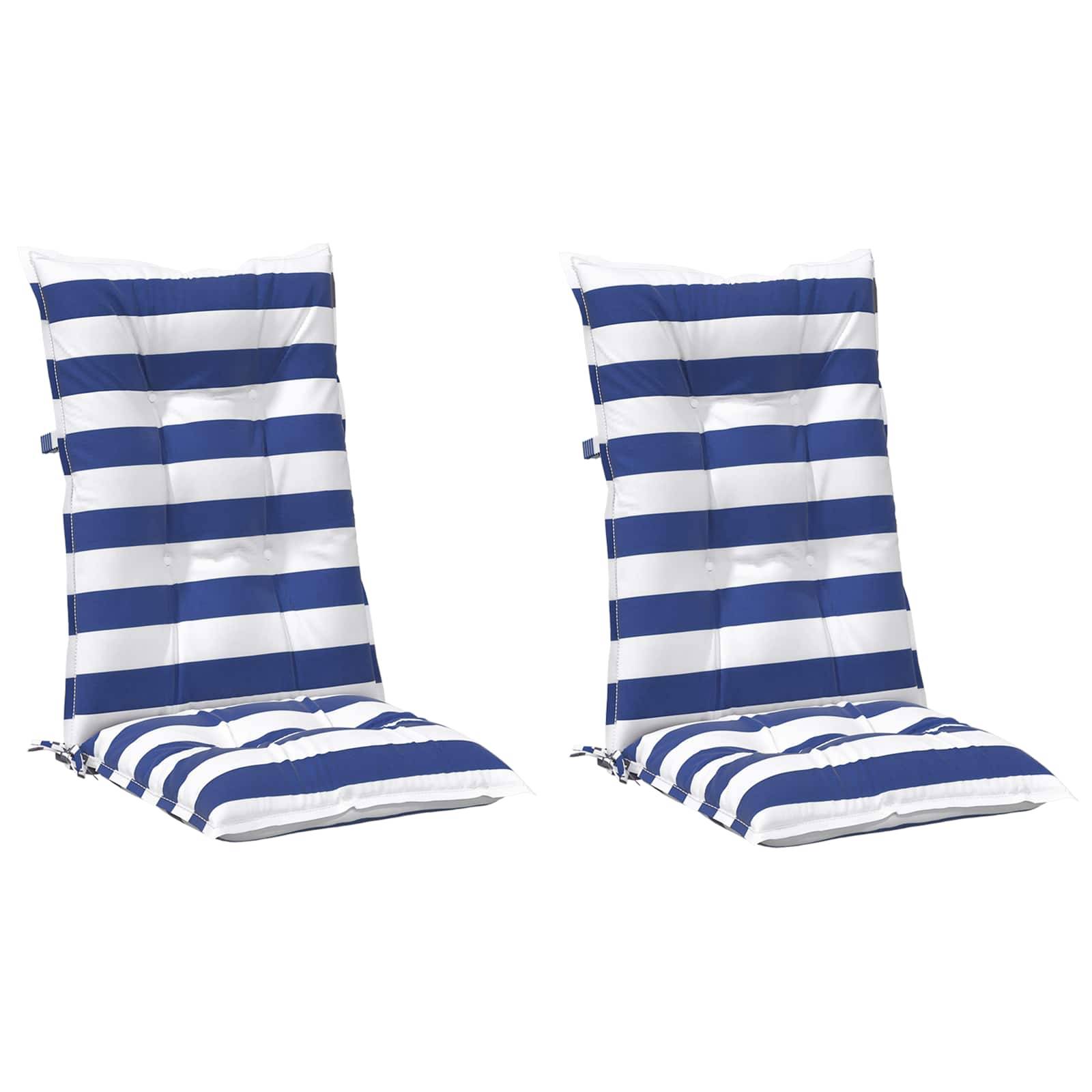 Coussins d'extérieur tissu bleu et blanc 120 x 50 x 7 cm, poids:3.6kg - PANGIVO - Image 2