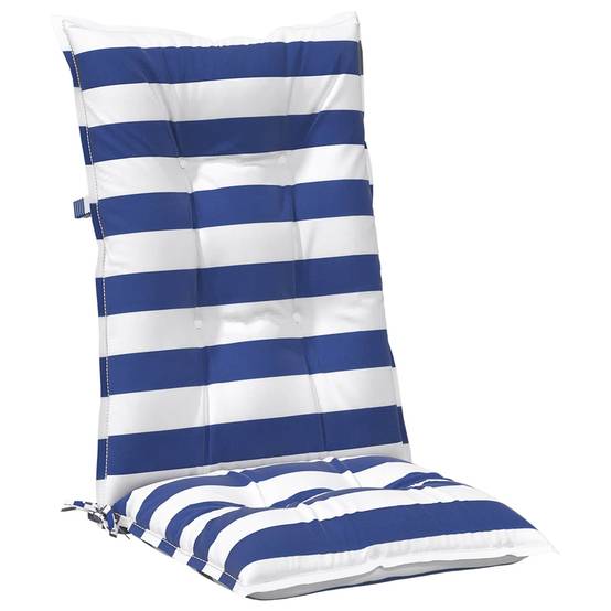 Coussins d'extérieur tissu bleu et blanc 120 x 50 x 7 cm, poids:3.6kg - PANGIVO - Image 6