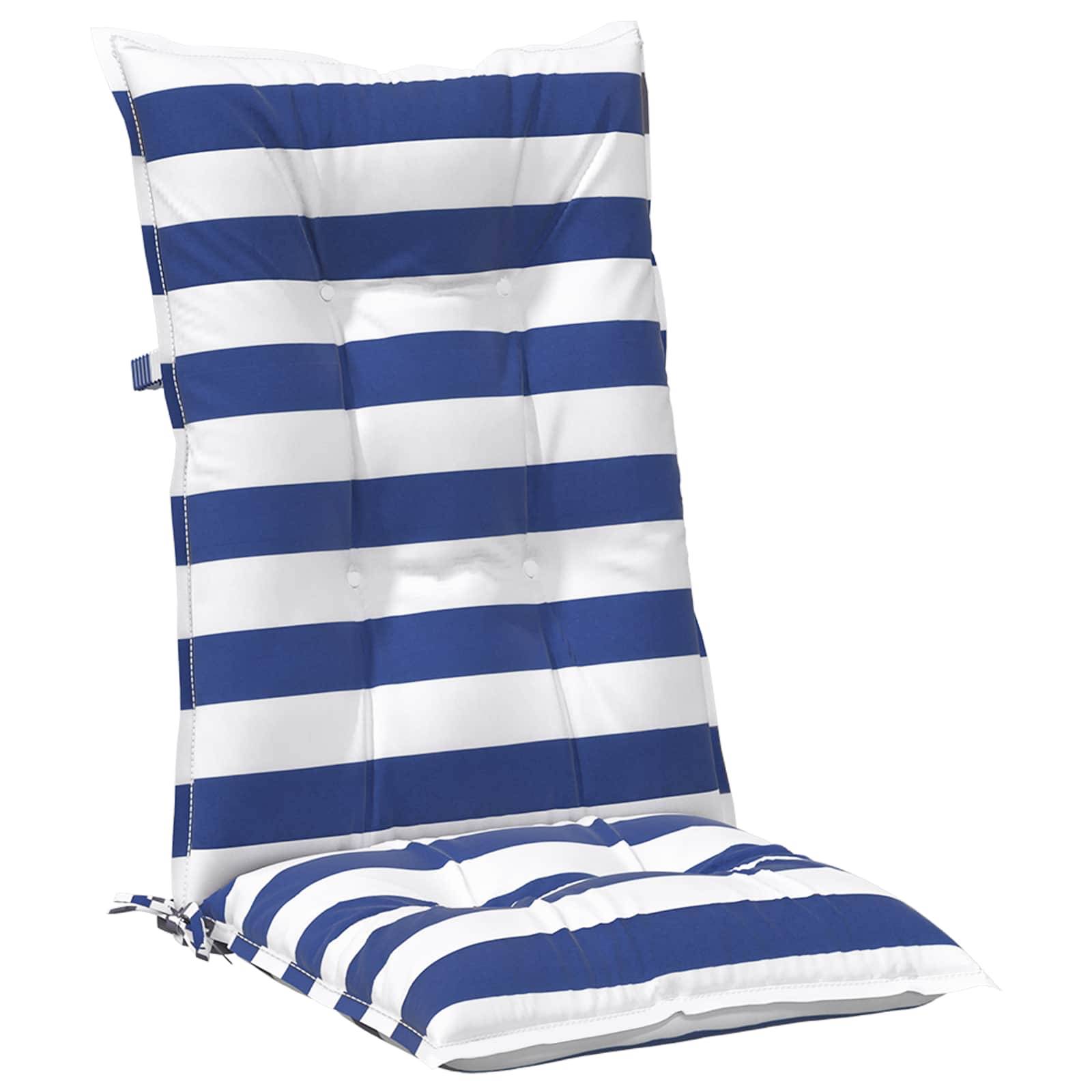 Coussins d'extérieur tissu bleu et blanc 120 x 50 x 7 cm, poids:3.6kg - PANGIVO - Image 6