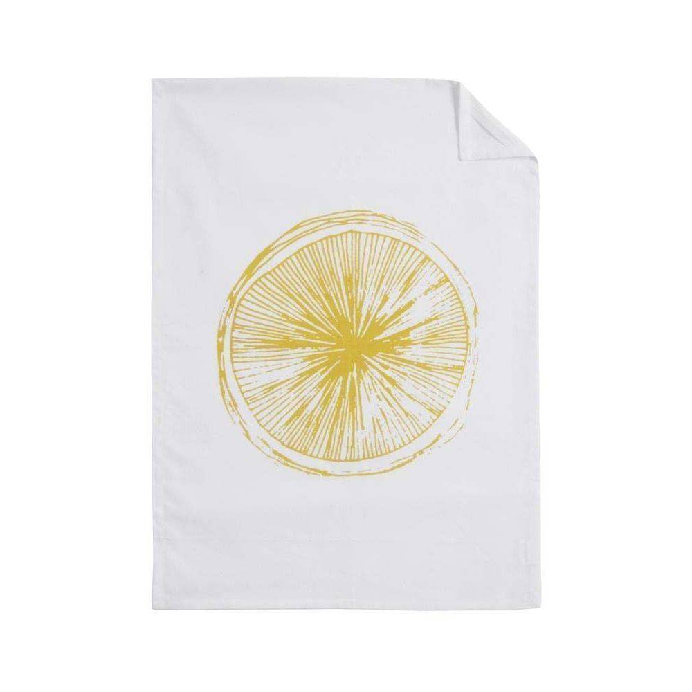 Aubry Gaspard - Torchon de cuisine en coton Citron (Lot de 2) - Imagen 2