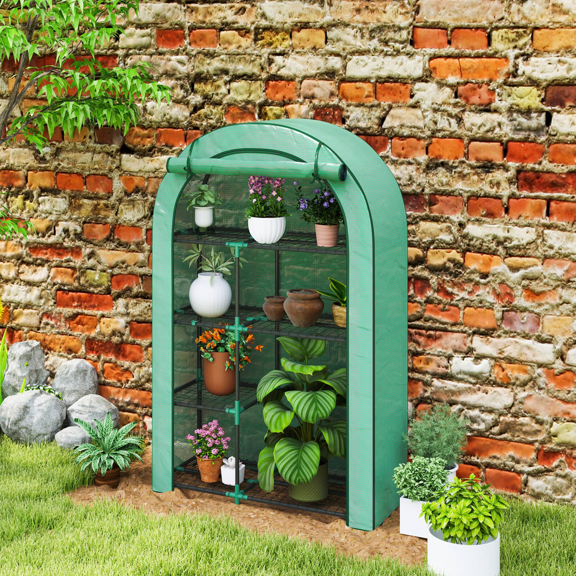 Serre Balcon Acier 4 Niveaux Housse Renforcée Tomates 100x45x160cm - ComfortXL Outdoor Living - Image 8