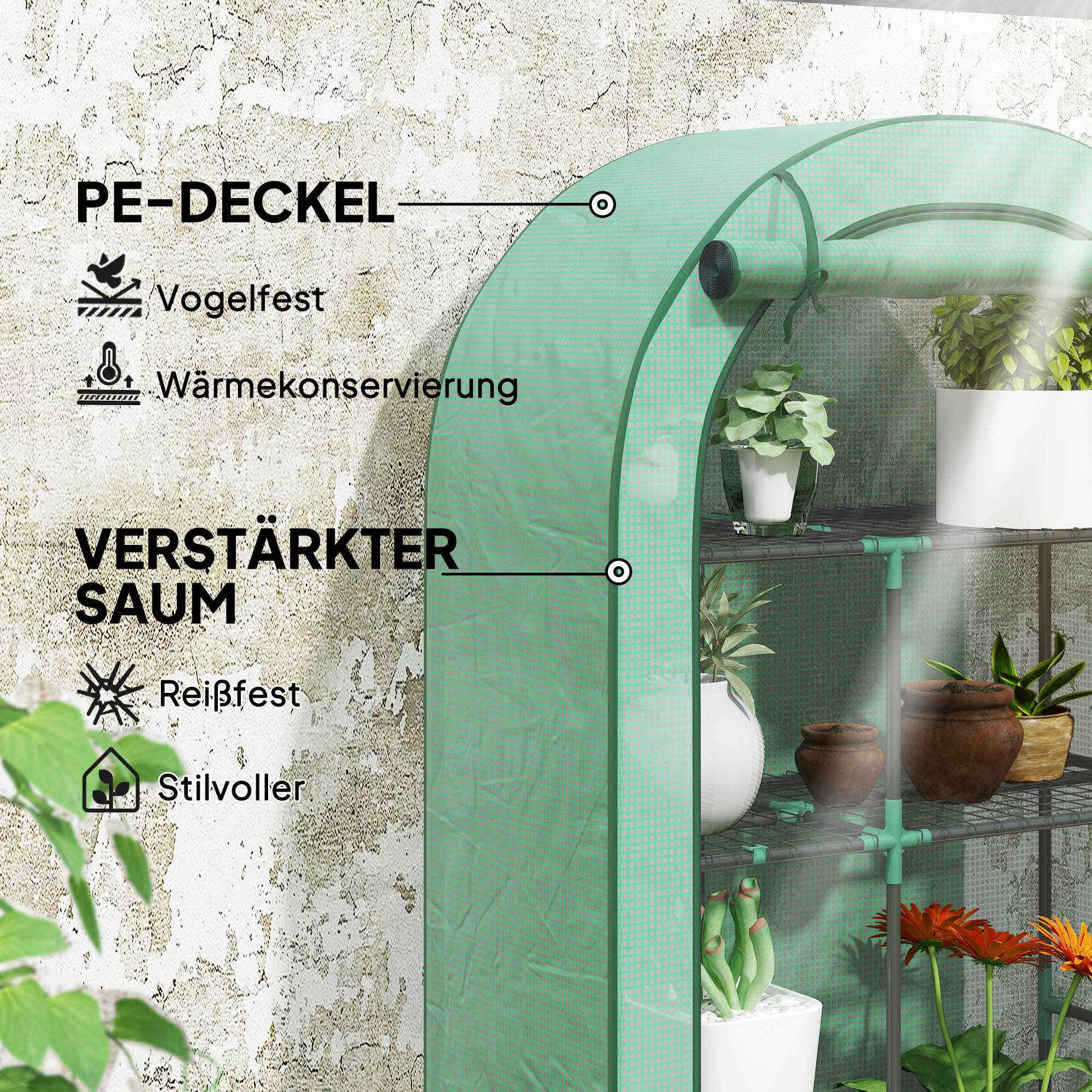 Serre Balcon Acier 4 Niveaux Housse Renforcée Tomates 100x45x160cm - ComfortXL Outdoor Living - Image 4
