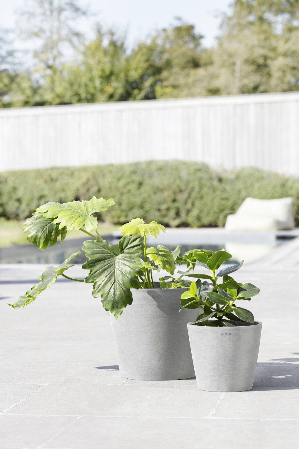 Ecopots - Pot Rond Amsterdam 30 Blanc Gris - Ø 30 x H. 26,3 cm - 12,8 L ECOPOTS - Imagen 4