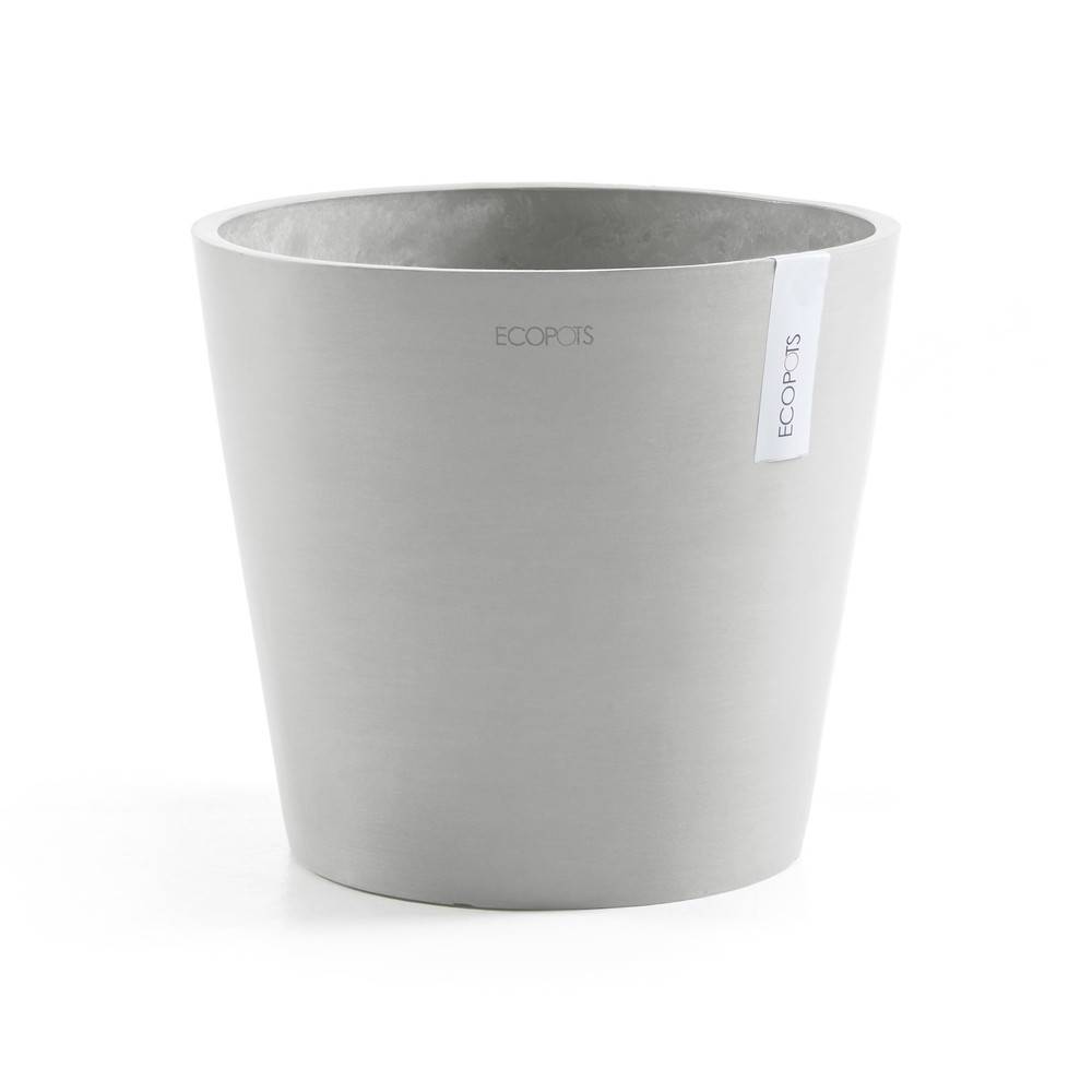 Ecopots - Pot Rond Amsterdam 30 Blanc Gris - Ø 30 x H. 26,3 cm - 12,8 L ECOPOTS - Imagen 1