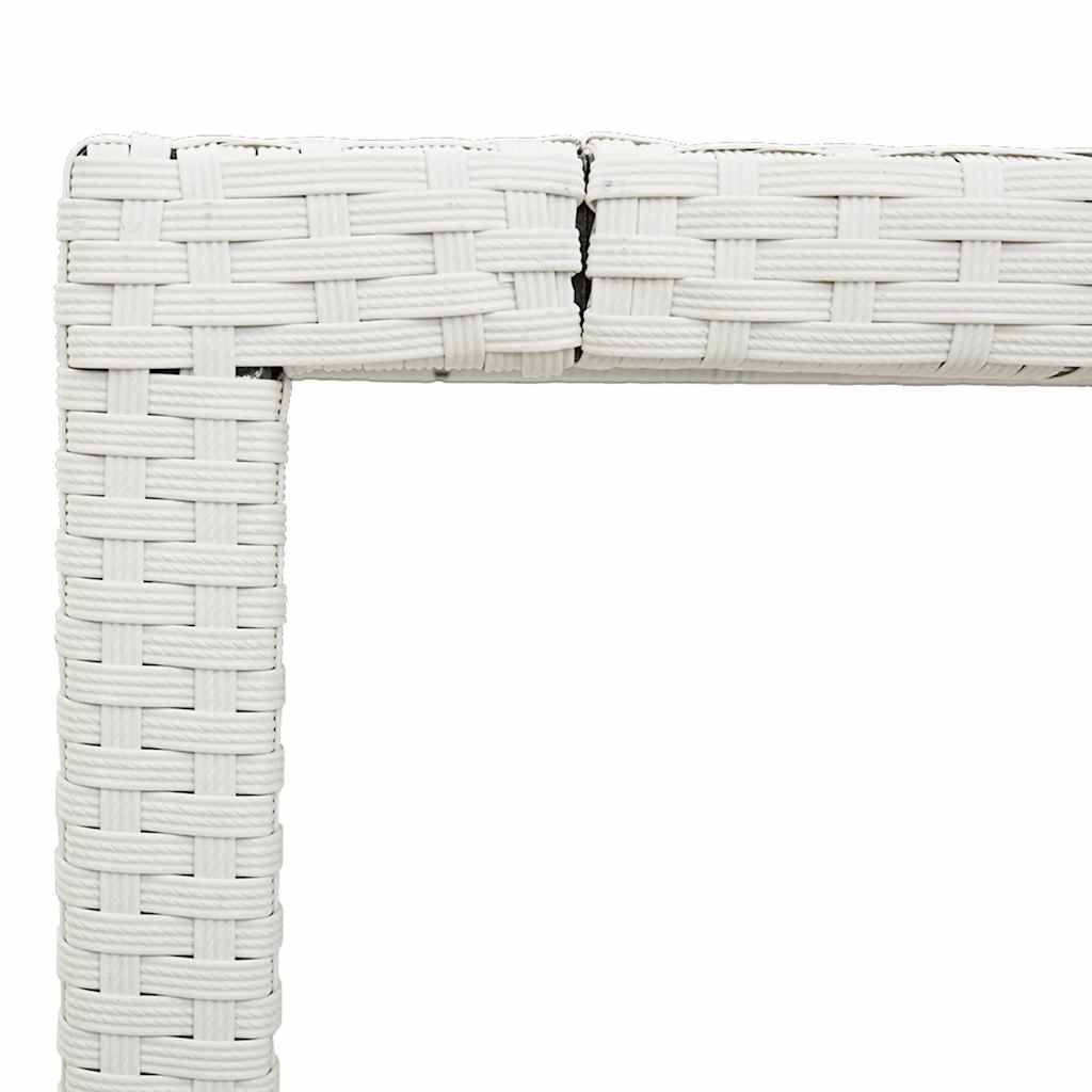 ComfortXL - Très Grande Table de Repas Blanche 190x90cm pour 8 Personnes, en Résine Tressée et Verre – ComfortXL Outdoor Living - Image 10