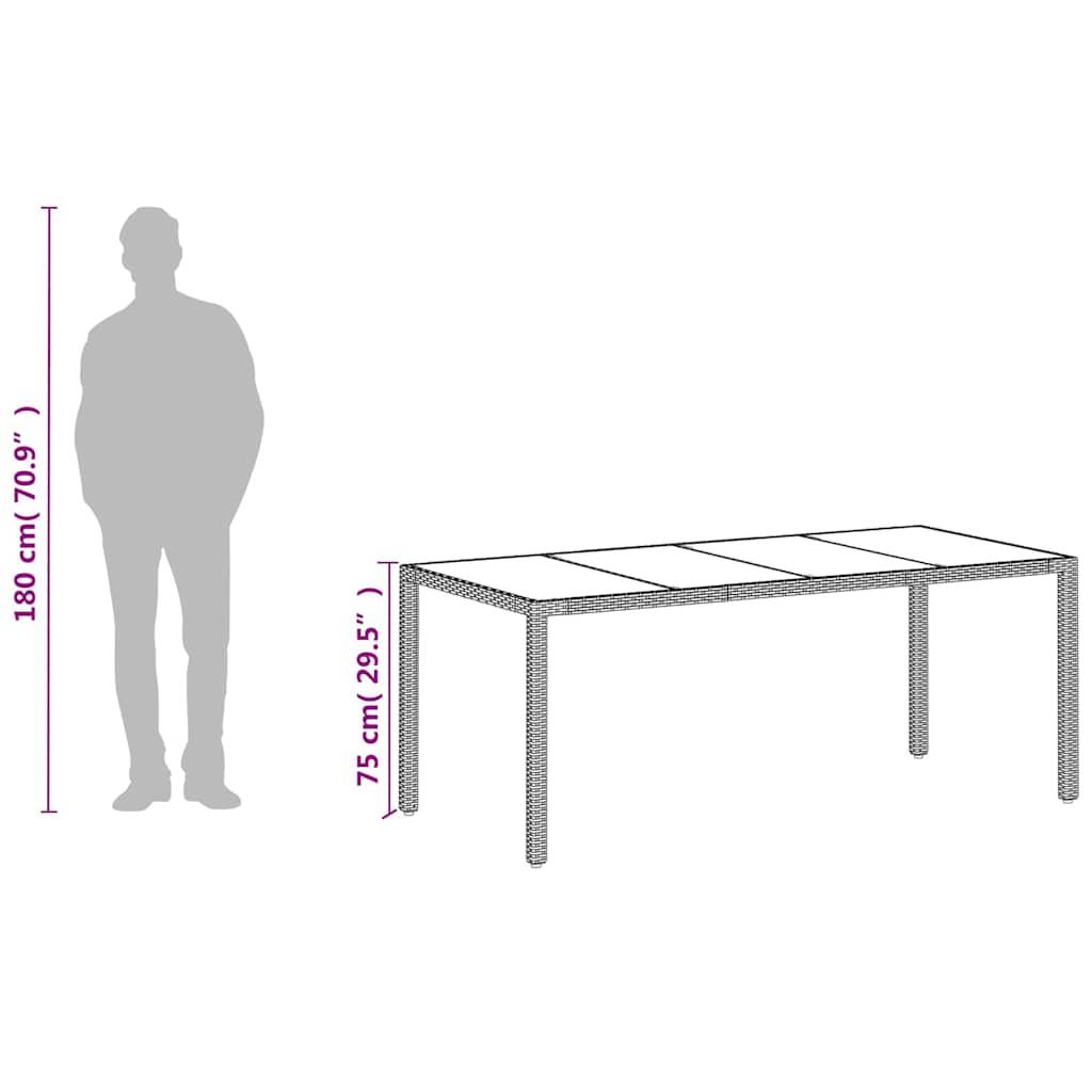 ComfortXL - Très Grande Table de Repas Blanche 190x90cm pour 8 Personnes, en Résine Tressée et Verre – ComfortXL Outdoor Living - Image 7
