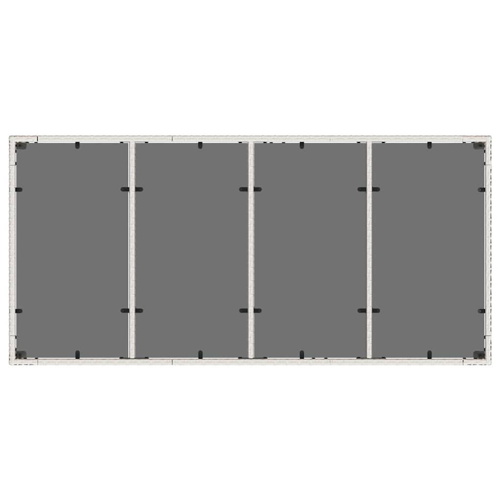ComfortXL - Très Grande Table de Repas Blanche 190x90cm pour 8 Personnes, en Résine Tressée et Verre – ComfortXL Outdoor Living - Image 8