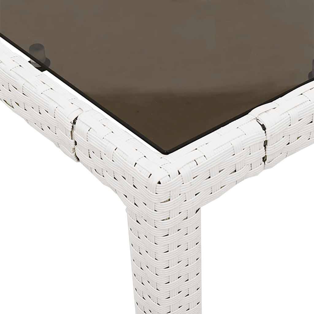 ComfortXL - Très Grande Table de Repas Blanche 190x90cm pour 8 Personnes, en Résine Tressée et Verre – ComfortXL Outdoor Living - Image 9