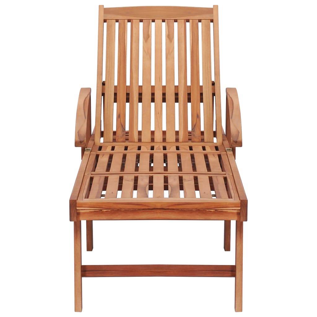 Helloshop26 - Lot de 2 transats chaise longue bain de soleil lit de jardin terrasse meuble d'extérieur avec coussin bleu royal teck solide - Imagen 5