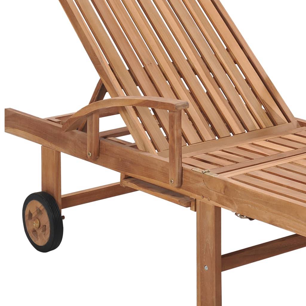 Helloshop26 - Lot de 2 transats chaise longue bain de soleil lit de jardin terrasse meuble d'extérieur avec coussin bleu royal teck solide - Imagen 7
