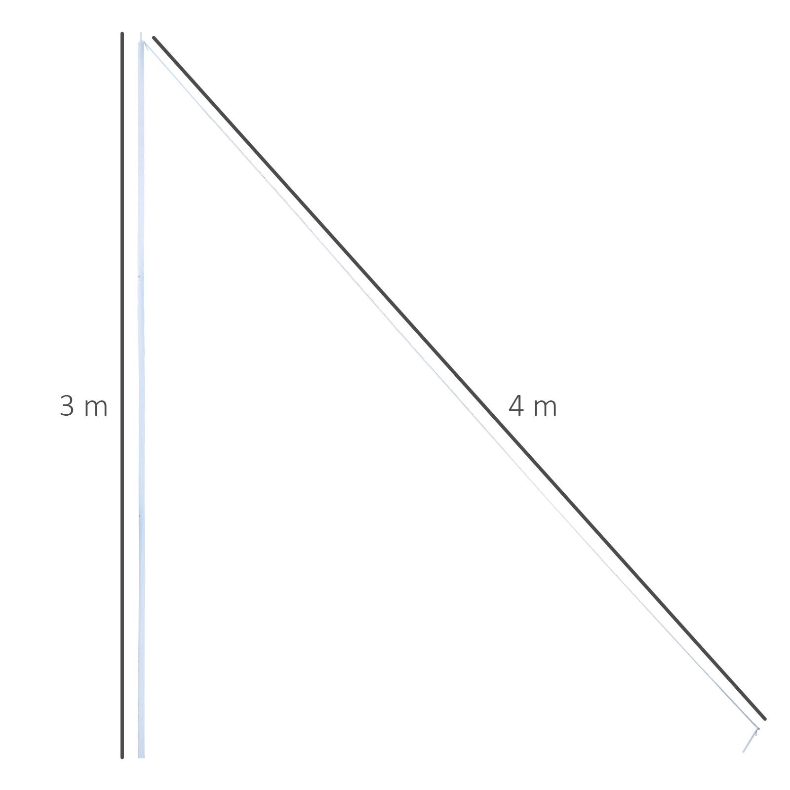 Outsunny - Mât de fixation voile d'ombrage - poteau voile d'ombrage - démontable 3 parties - réglable, accessoires - Ø 2,5 cm x 3H m - métal blanc - Outsunny - Imagen 3