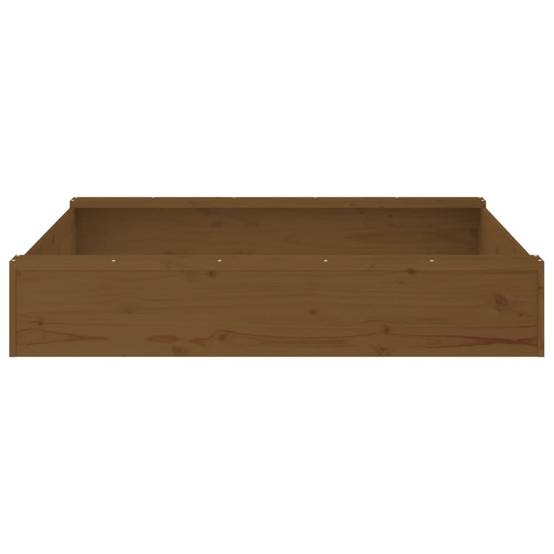 Bac à sable - Maison de jeu pour enfants avec sièges marron miel carré bois de pin massif-JU12098 - Image 5