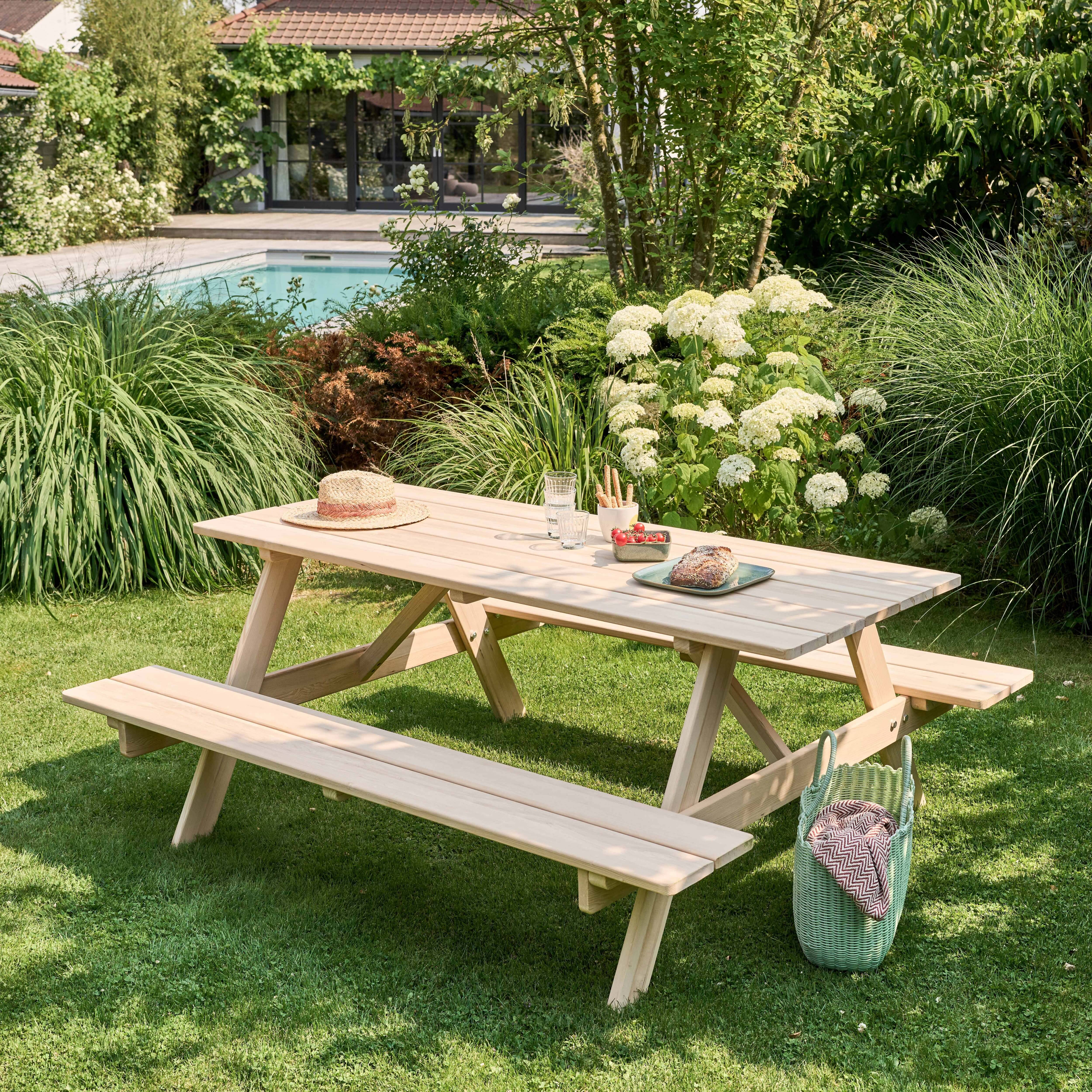 Oviala - Table de pique nique en bois FSC 6 places Norman - Oviala - Imagen 2