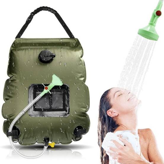 Douche dexterieur-Douche solaire portable 20L avec thermomètre intégré - Living123 - Image 1