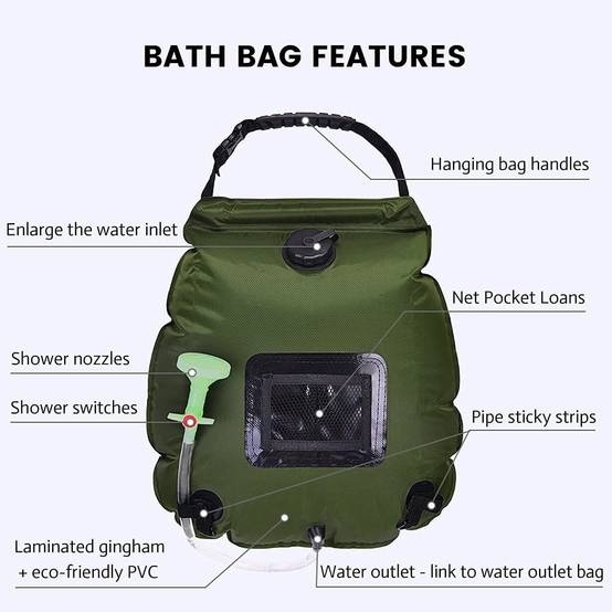 Douche dexterieur-Douche solaire portable 20L avec thermomètre intégré - Living123 - Image 4