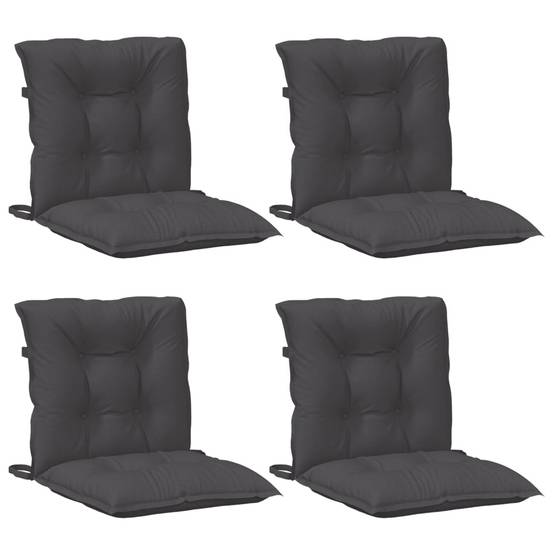 Coussins de chaise à dossier bas polyester anthracite mélangé 100 x 50 x 7 cm - PANGIVO - Image 4