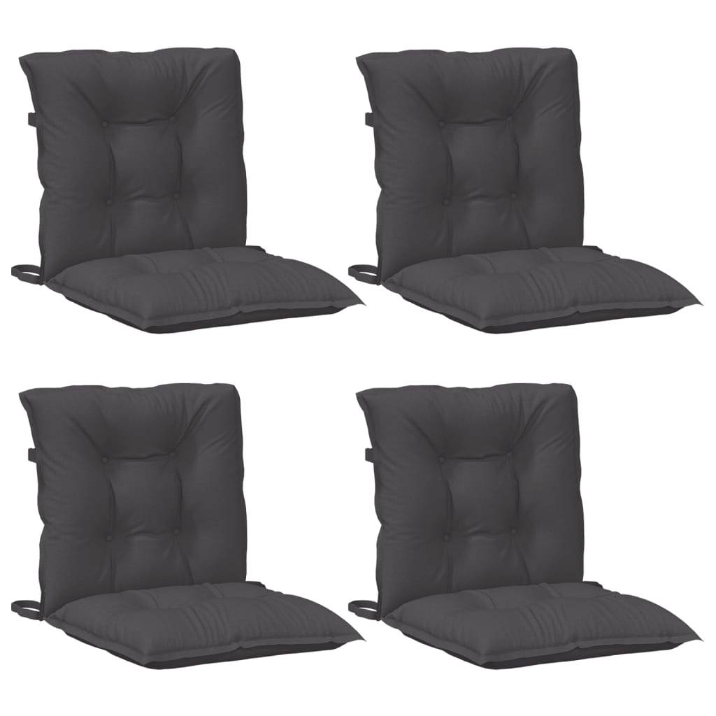 Coussins de chaise à dossier bas polyester anthracite mélangé 100 x 50 x 7 cm - PANGIVO - Image 4