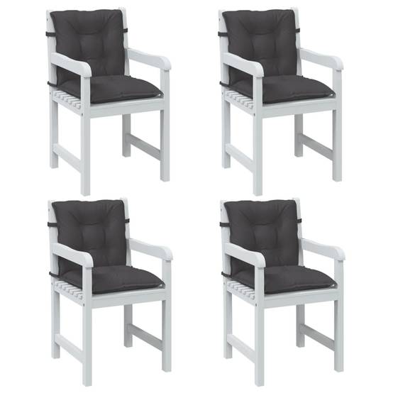 Coussins de chaise à dossier bas polyester anthracite mélangé 100 x 50 x 7 cm - PANGIVO - Image 1