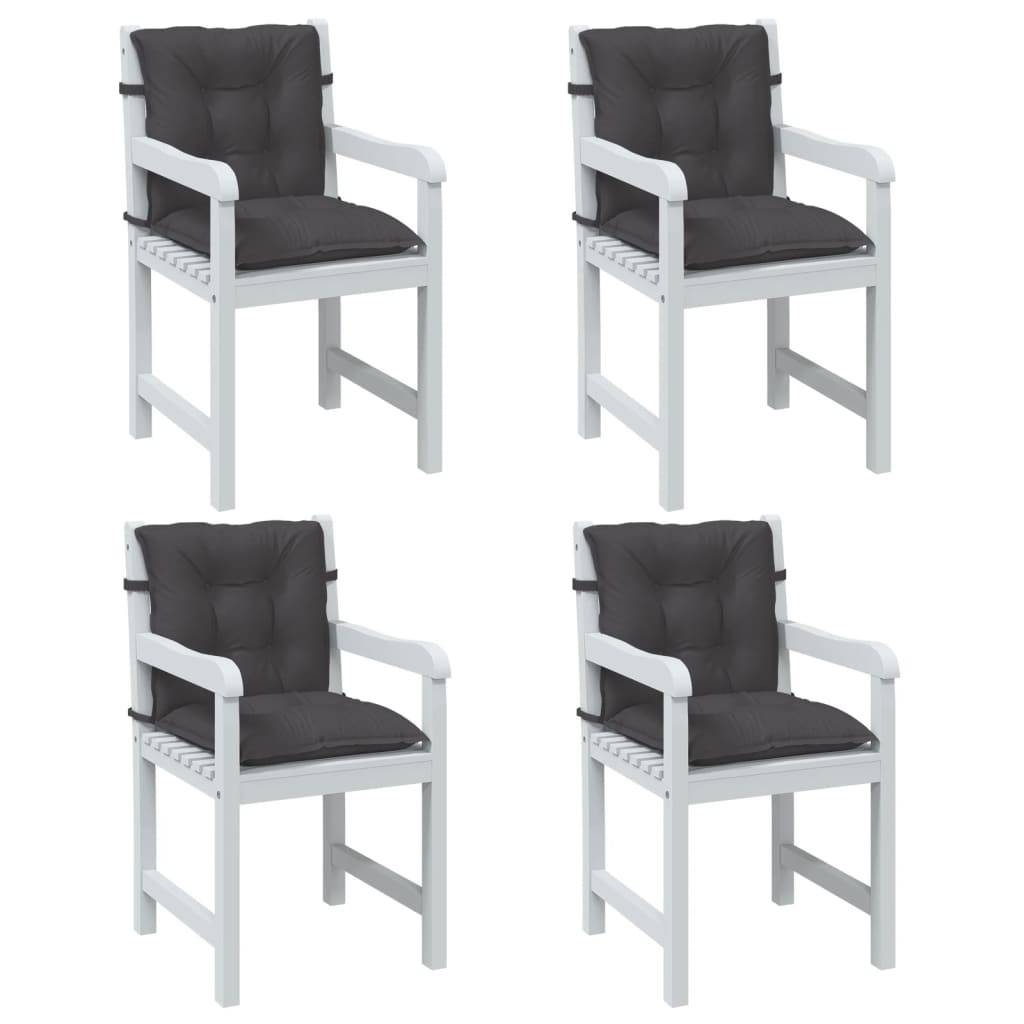 Coussins de chaise à dossier bas polyester anthracite mélangé 100 x 50 x 7 cm - PANGIVO - Image 1