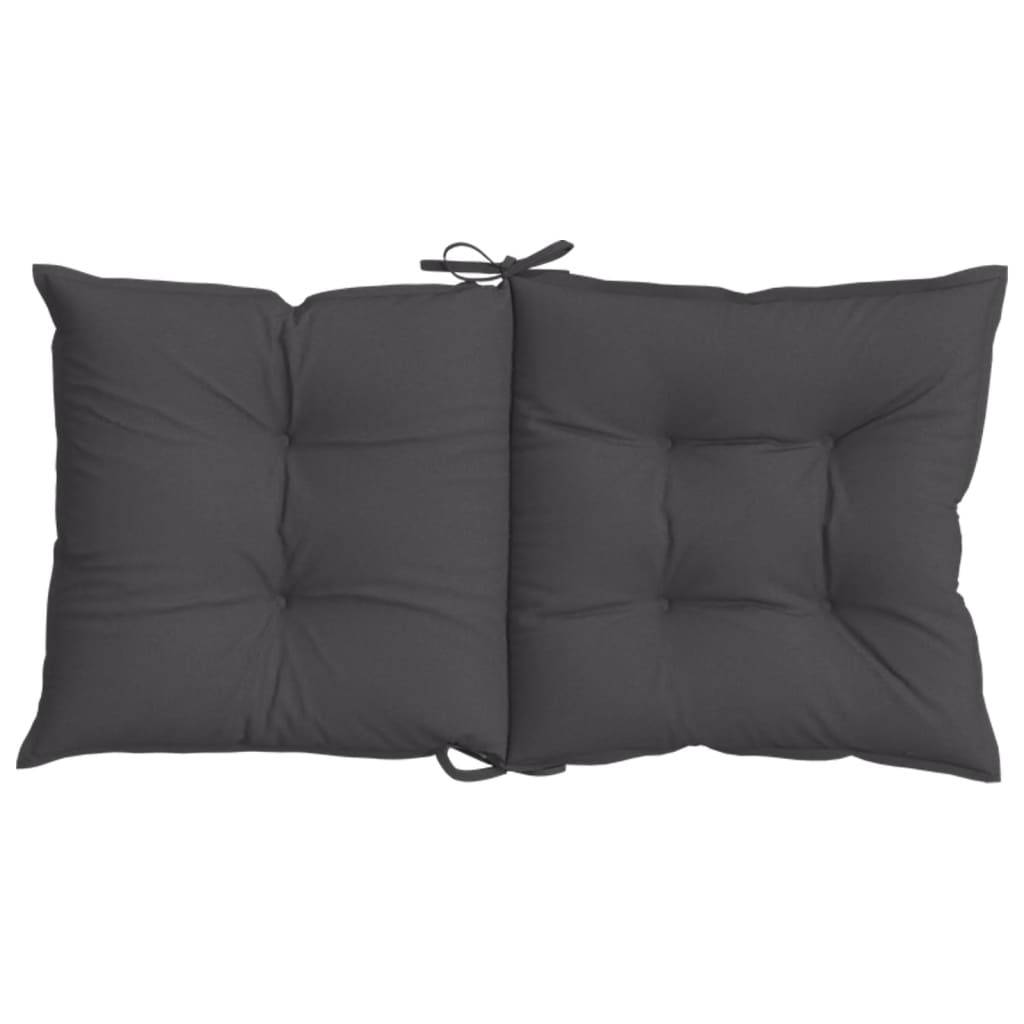 Coussins de chaise à dossier bas polyester anthracite mélangé 100 x 50 x 7 cm - PANGIVO - Image 7
